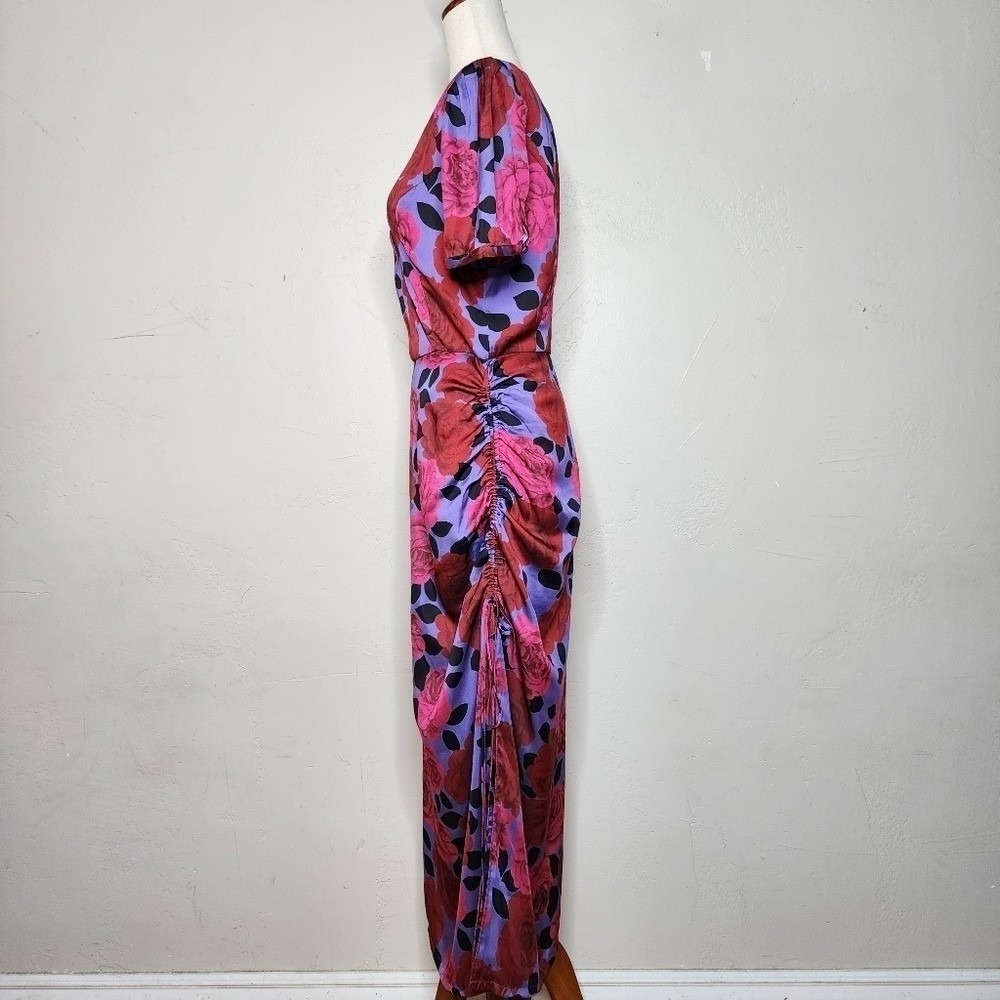 NWT PAIGE Manuela Floral Midi Faux Wrap Dress Size Small - Picture 8 of 15